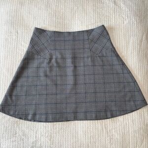 Free w/$15 purchase Ann Taylor Loft Grey Blue & Plaid‎ A Line Flare Skirt Size 8